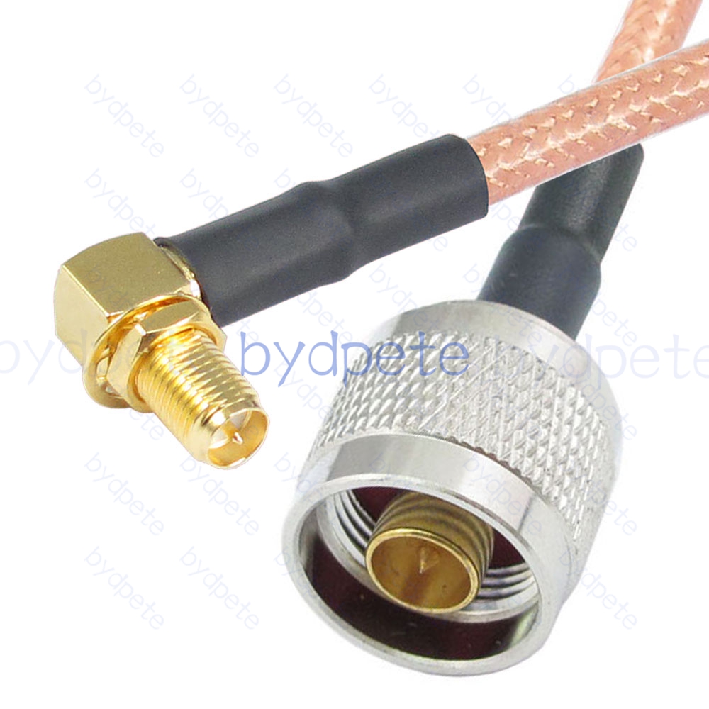 BPC024N142R2 N-Type Male Plug to RPSMA Female Right Angle 90Degree Reverse Polarity Jack RG-142 Coaxial Cable N Cable RG142 Assembly Coax Pigtial Jumper
