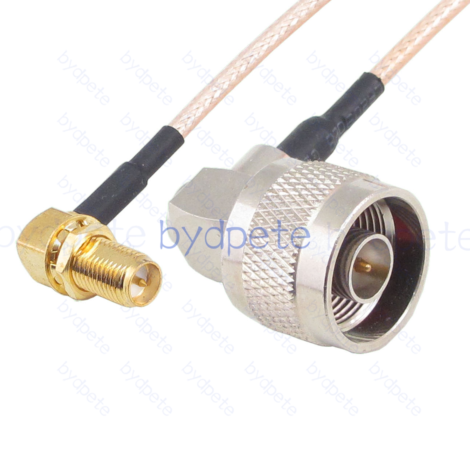 BPC024N316RR N-Type Male Right Angle 90Degree Plug to RPSMA Female Right Angle 90Degree Reverse Polarity Jack RG-316 Coaxial Cable N-Type Cable RG316 Assembly Coax Pigtial Jumper