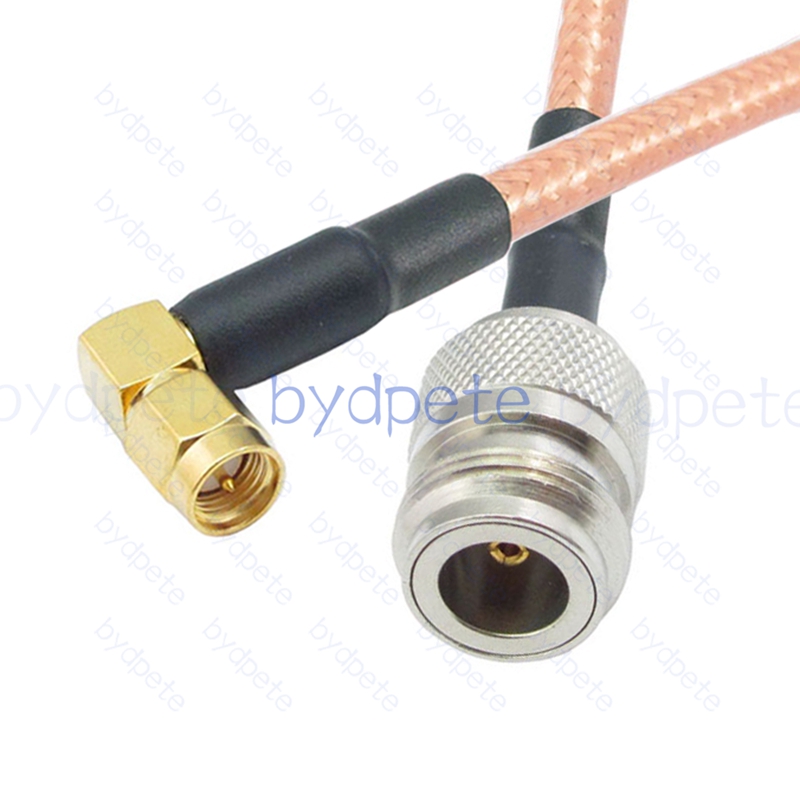 BPC025N142R2 N-Type Female Jack to SMA Male Right Angle 90Degree RG-142 Coaxial Cable N Cable RG142 Assembly Coax Pigtial Jumper