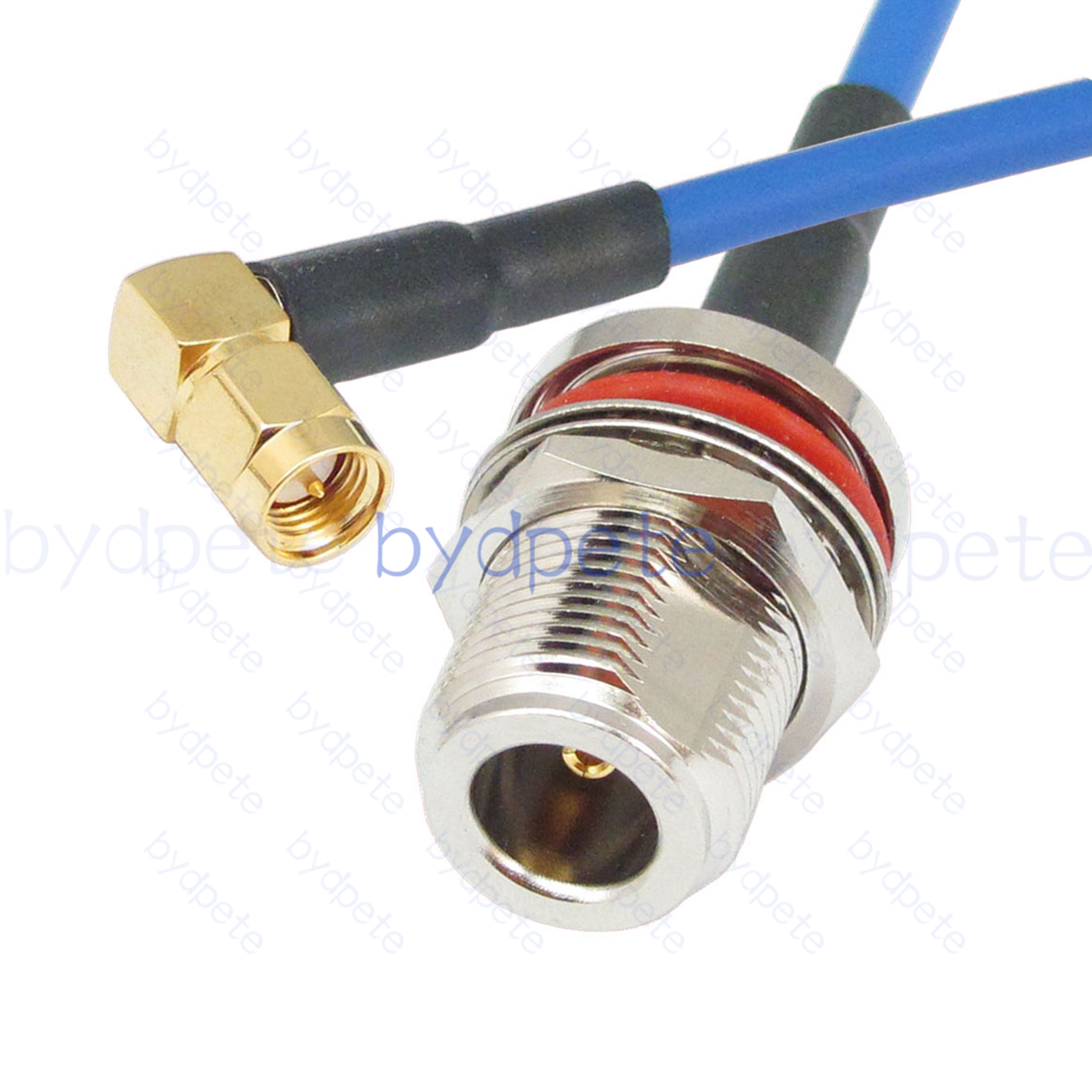 BPC025N402BW1R2 N Female Bulkhead Waterproof Jack to SMA Male Right Angle 90Degree RG-402 Coaxial Cable N Cable RG402B Assembly Coax Semi Rigid Flexible Low Loss Cable