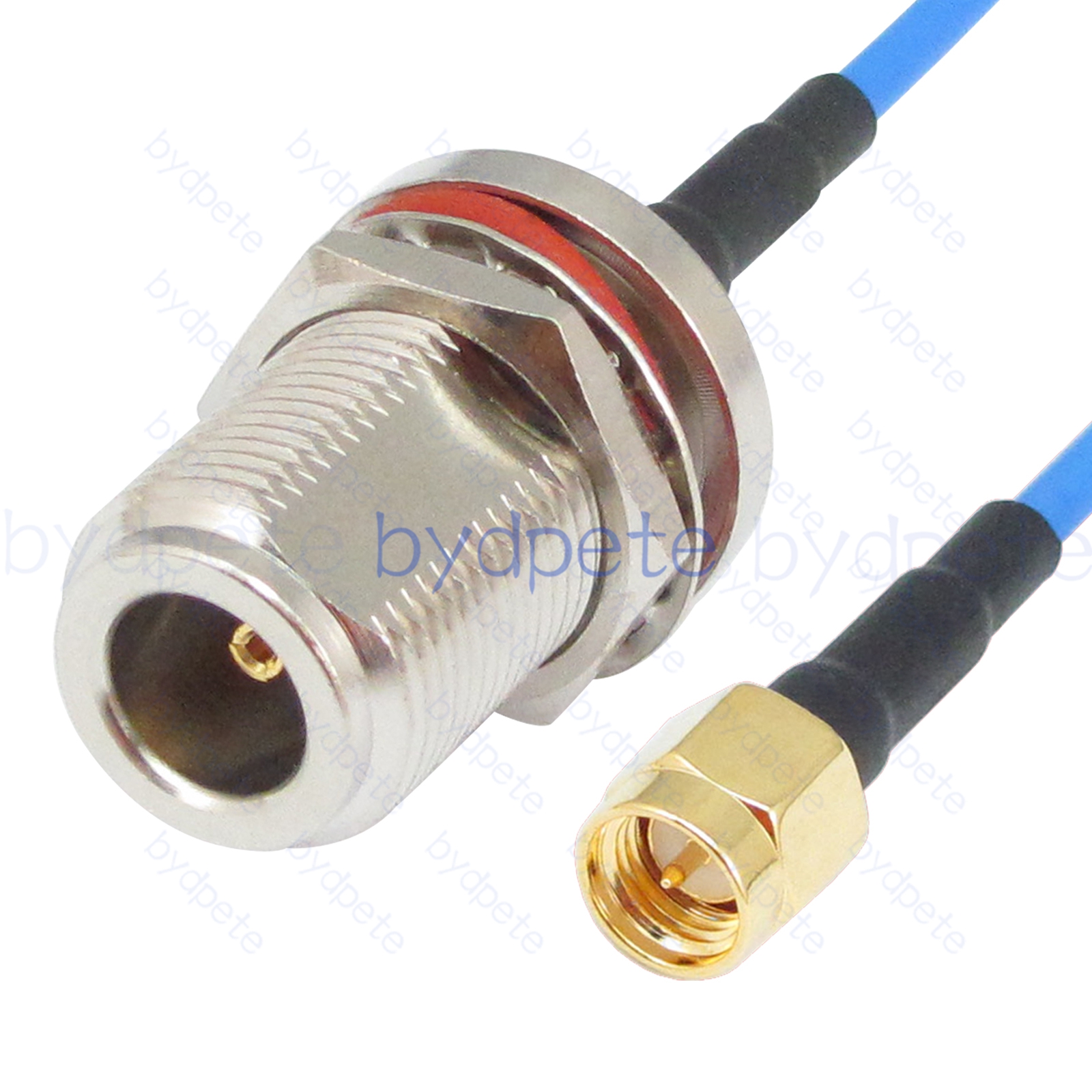 BPC025N405BW1 N Female Bulkhead Waterproof Jack to SMA Male Plug RG-405 Coaxial Cable N Cable RG405B Assembly Coax Semi Rigid Flexible Low Loss Cable