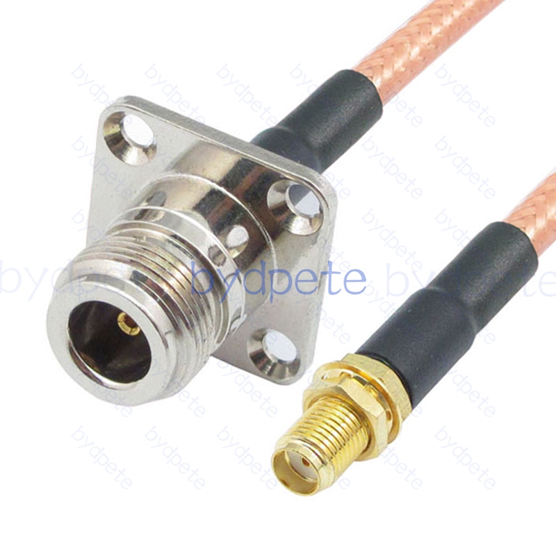 BPC026N142H4 N-Type Female 4holes panel Jack to SMA Female RG-142 Coaxial Cable N Cable RG142 Assembly Coax Pigtial Jumper