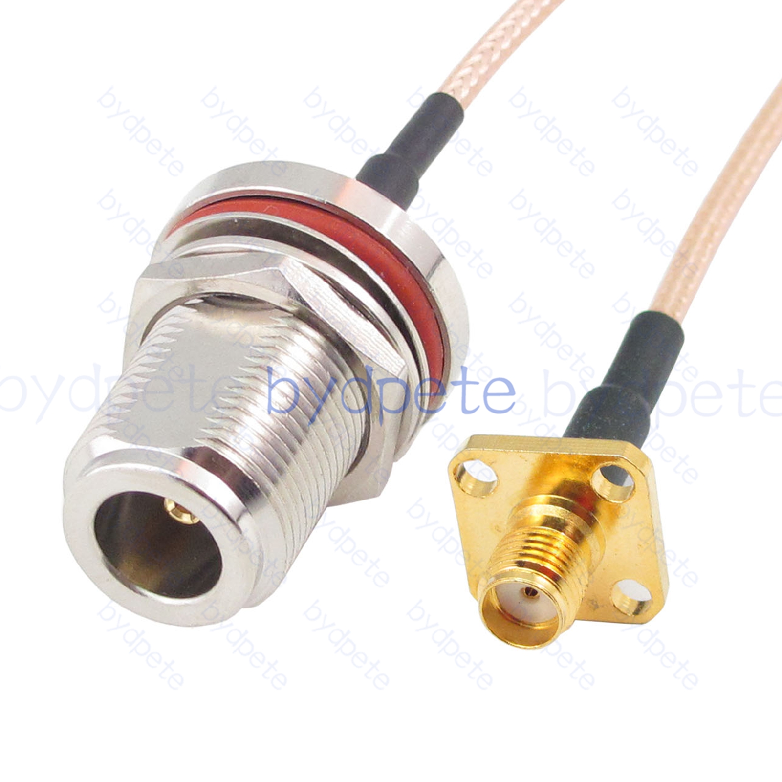 BPC026N316W1H4 N-Type Female Bulkhead Waterproof jack to SMA Female 4holes panel Jack RG-316 Coaxial Cable N-Type Cable RG316 Assembly Coax Pigtial Jumper