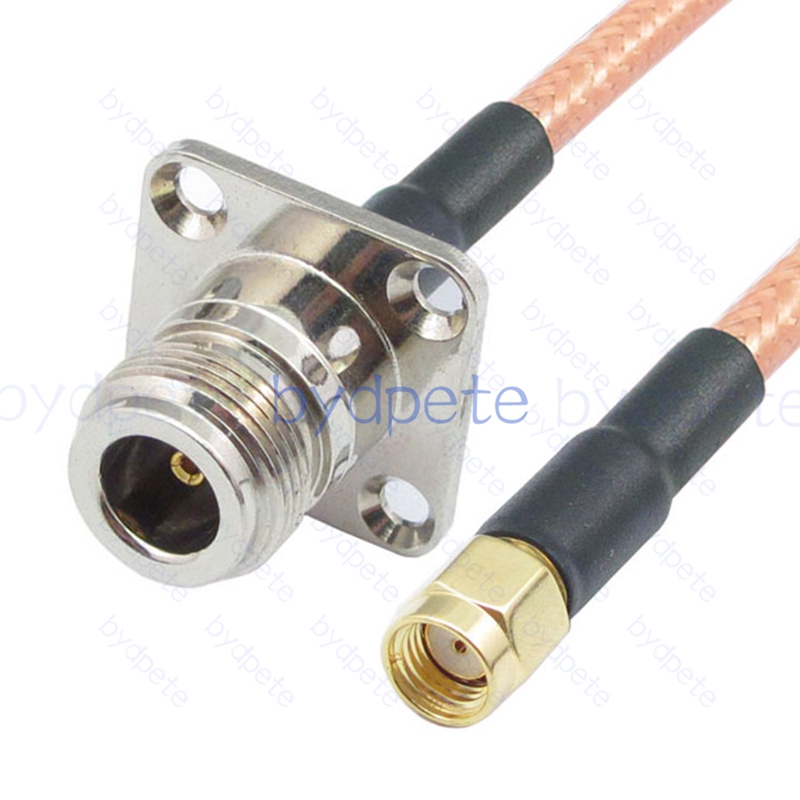 BPC027N142H4 N-Type Female 4holes panel Jack to RPSMA Male Reverse Polarity RG-142 Coaxial Cable N Cable RG142 Assembly Coax Pigtial Jumper