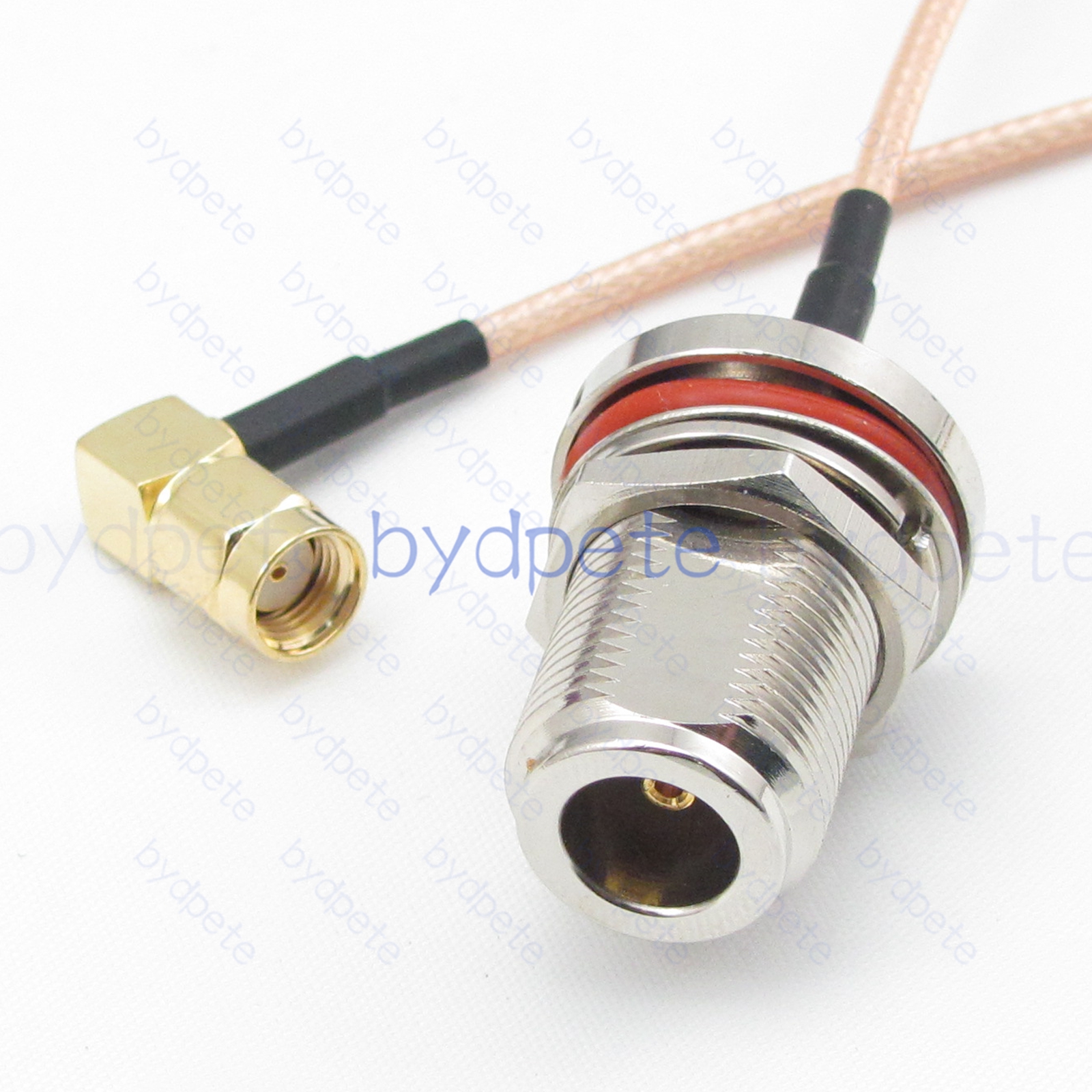 BPC027N316W1R2 N-Type Female Bulkhead Waterproof Jack to RPSMA Male Right Angle 90Degree Reverse Polarity RG-316 Coaxial Cable N-Type Cable RG316 Assembly Coax Pigtial Jumper