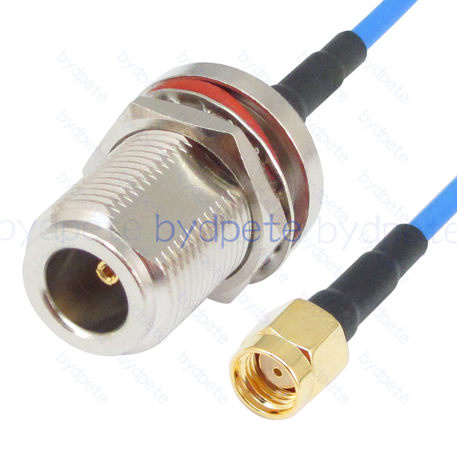 BPC027N405BW1 N Female Bulkhead Waterproof Jack to RP-SMA Male Plug RG-405 Coaxial Cable N Cable RG405B Assembly Coax Semi Rigid Flexible Low Loss Cable