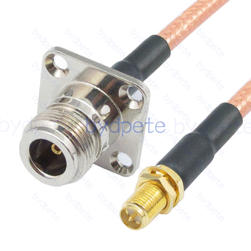 BPC028N142H4 N-Type Female 4holes panel Jack to RPSMA Female Reverse Polarity Jack RG-142 Coaxial Cable N Cable RG142 Assembly Coax Pigtial Jumper