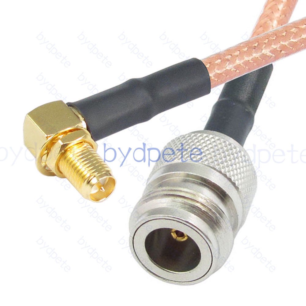 BPC028N142R2 N-Type Female Jack to RPSMA Female Right Angle 90Degree Reverse Polarity Jack RG-142 Coaxial Cable N Cable RG142 Assembly Coax Pigtial Jumper