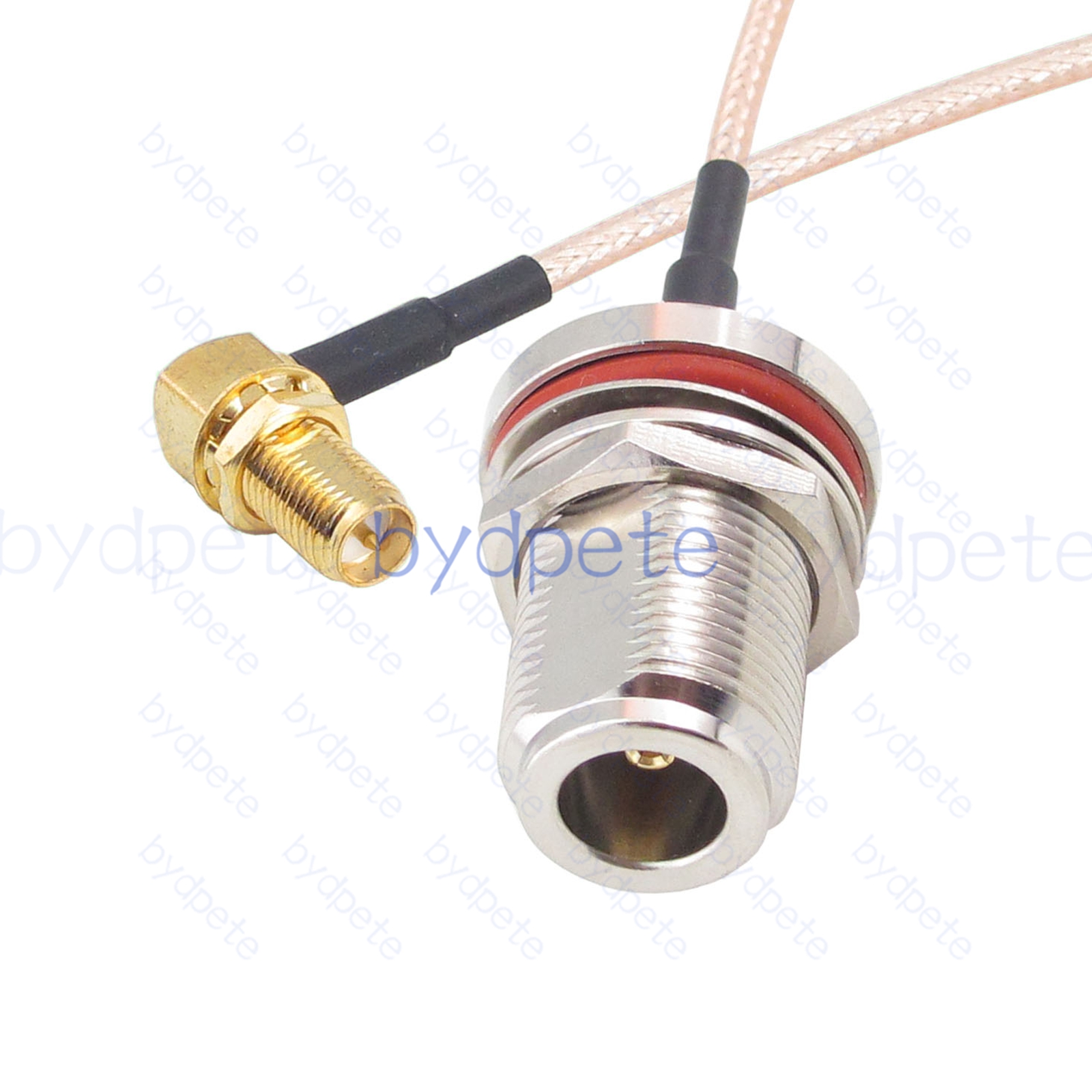 BPC028N316W1R2 N-Type Female Bulkhead Waterproof jack to RPSMA Female Right Angle 90Degree Reverse Polarity Jack RG-316 Coaxial Cable N-Type Cable RG316 Assembly Coax Pigtial Jumper