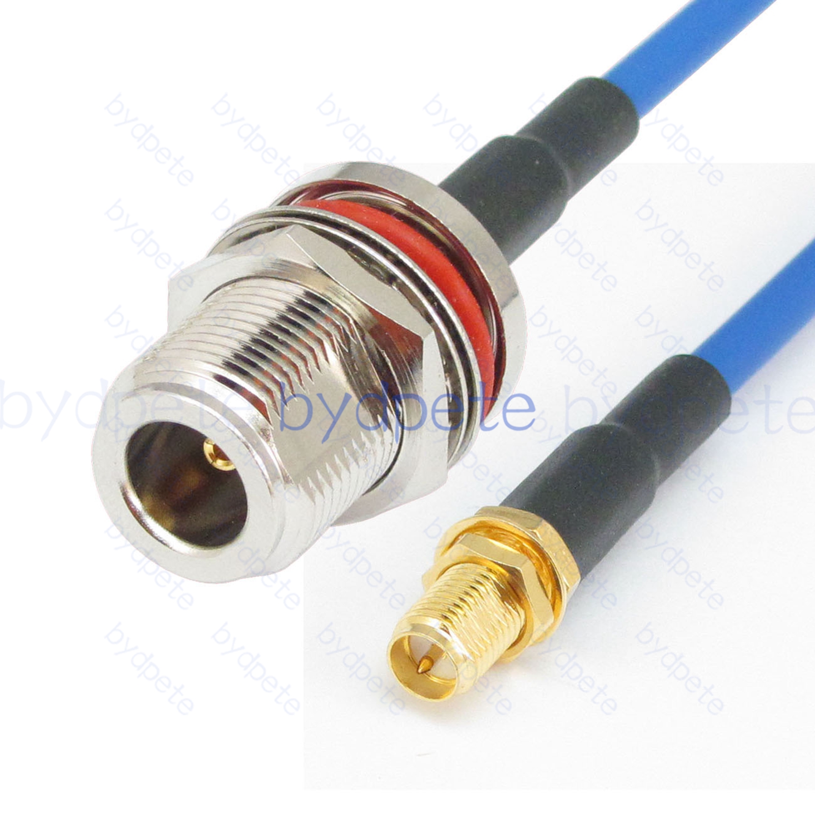 BPC028N402BW1 N Female Bulkhead Waterproof Jack to RPSMA Female Reverse Polarity RG-402 Coaxial Cable N Cable RG402B Assembly Coax Semi Rigid Flexible Low Loss Cable