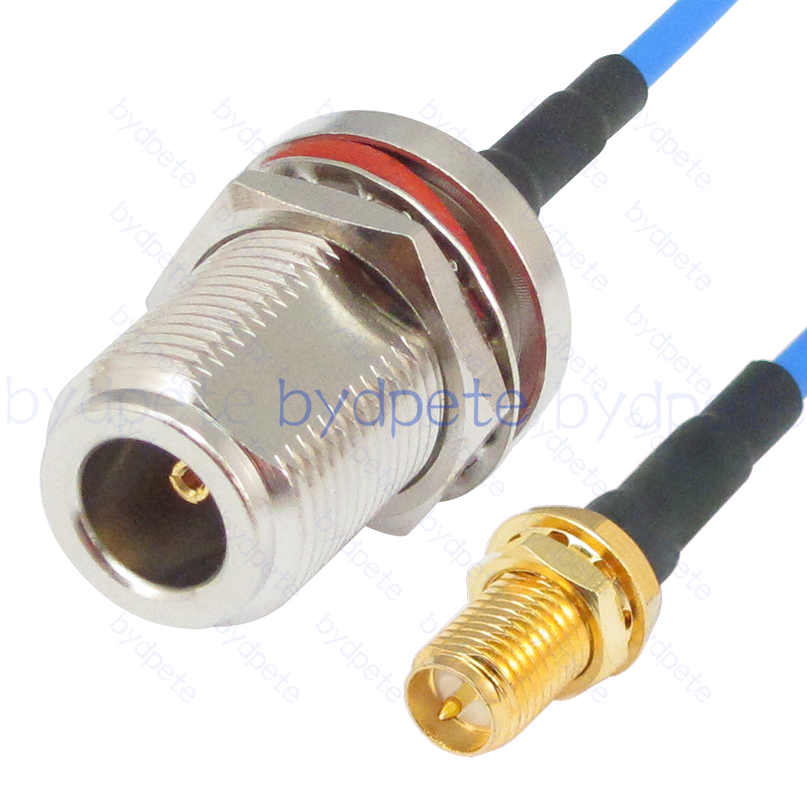 BPC028N405BW1 N Female Bulkhead Waterproof Jack to RPSMA Female Reverse Polarity Jack RG-405 Coaxial Cable N Cable RG405B Assembly Coax Semi Rigid Flexible Low Loss Cable