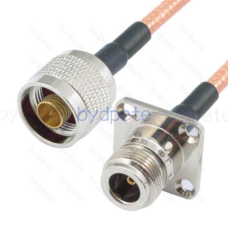 BPC030N142H42 N-Type Male Plug to N-Type Female 4holes panel RG-142 Coaxial Cable N Cable RG142 Assembly Coax Pigtial Jumper