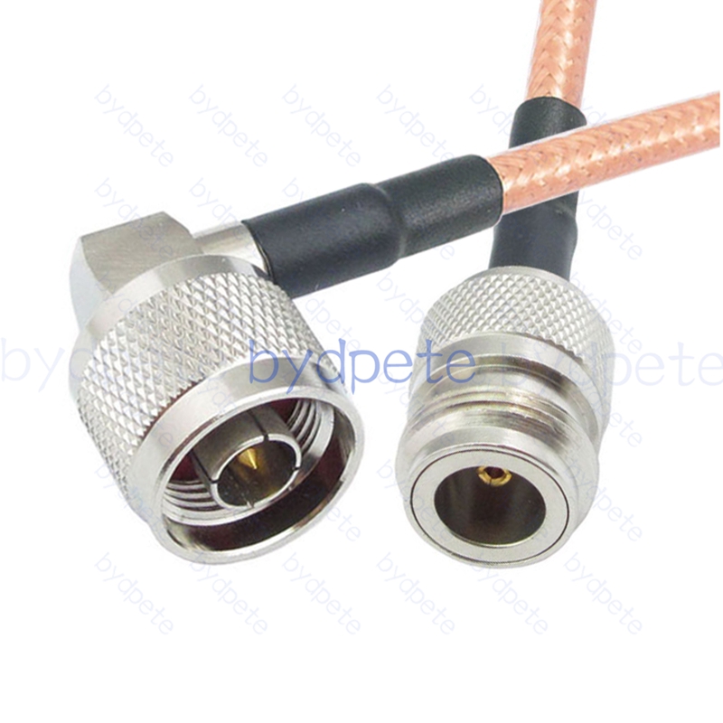 BPC030N142R1 N-Type Male Right Angle 90Degree Plug to N-Type Female RG-142 Coaxial Cable N Cable RG142 Assembly Coax Pigtial Jumper