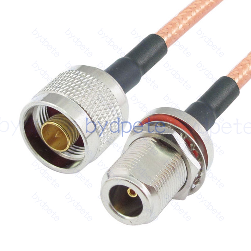 BPC030N142W2 N-Type Male Plug to N-Type Female Bulkhead Waterproof RG-142 Coaxial Cable N Cable RG142 Assembly Coax Pigtial Jumper