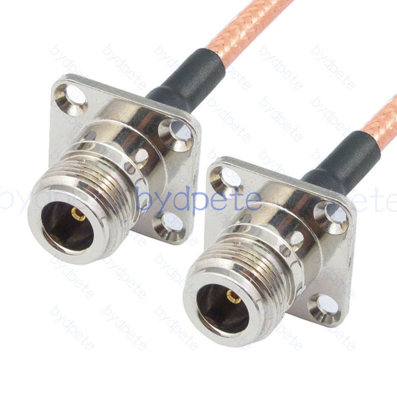 BPC031N142H4H4 N-Type Female 4holes panel Jack to N-Type Female 4holes panel RG-142 Coaxial Cable N Cable RG142 Assembly Coax Pigtial Jumper