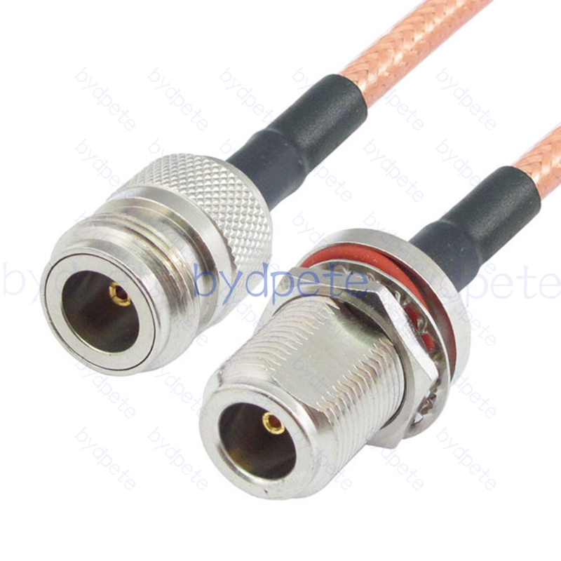 BPC031N142W N-Type Female Bulkhead Waterproof Jack to N-Type Female RG-142 Coaxial Cable N Cable RG142 Assembly Coax Pigtial Jumper