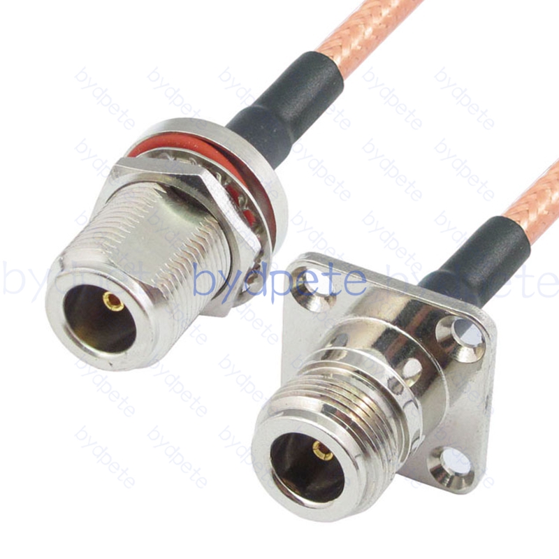 BPC031N142WH4 N-Type Female Bulkhead Waterproof Jack to N-Type Female 4holes panel RG-142 Coaxial Cable N Cable RG142 Assembly Coax Pigtial Jumper