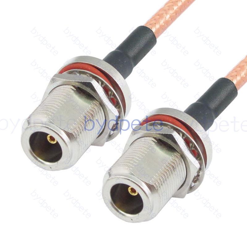 BPC032N142WW N-Type Female Bulkhead Waterproof Jack to N-Type Female Bulkhead Waterproof RG-142 Coaxial Cable N Cable RG142 Assembly Coax Pigtial Jumper