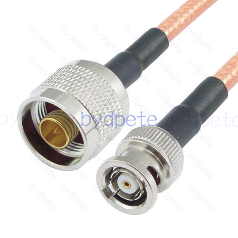 BPC033N142F2 N-Type Male Plug to RPBNC Male Reverse Polarity RG-142 Coaxial Cable N Cable RG142 Assembly Coax Pigtial Jumper