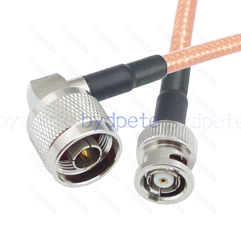 BPC033N142R1F2 N-Type Male Right Angle 90Degree Plug to RPBNC Male Reverse Polarity RG-142 Coaxial Cable N Cable RG142 Assembly Coax Pigtial Jumper