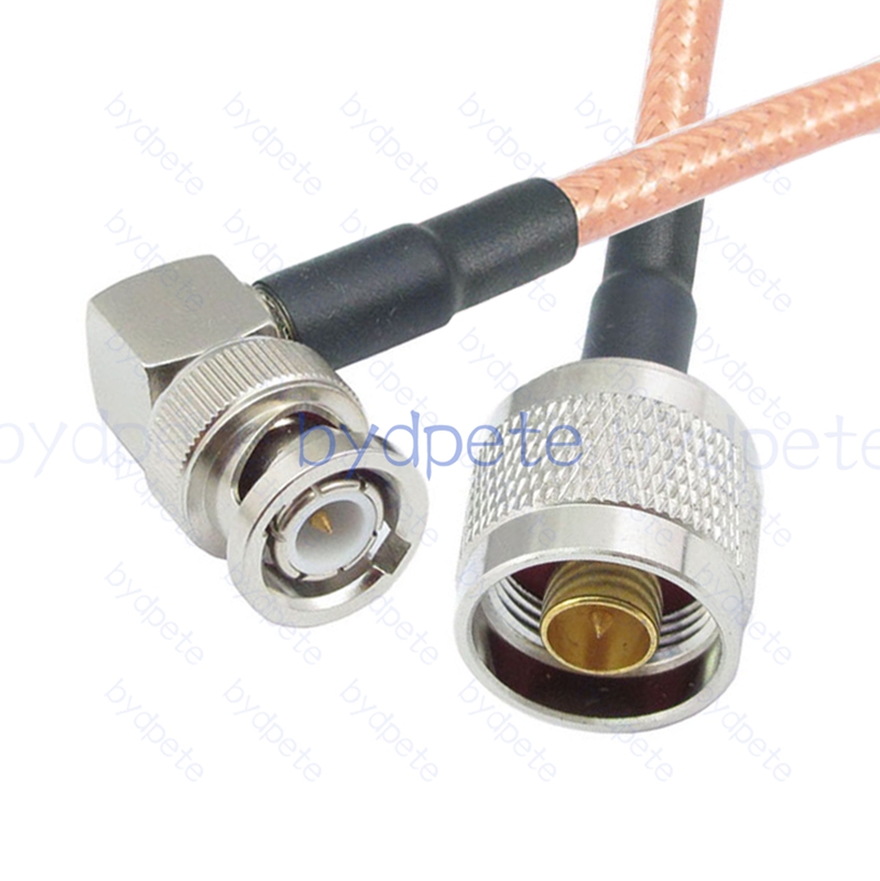 BPC033N142R2 N-Type Male Plug to BNC Male Right Angle 90Degree RG-142 Coaxial Cable N Cable RG142 Assembly Coax Pigtial Jumper
