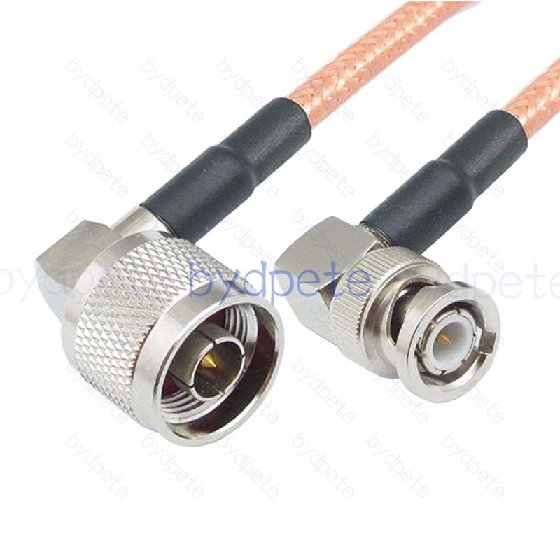 BPC033N142RR N-Type Male Right Angle 90Degree Plug to BNC Male Right Angle 90Degree RG-142 Coaxial Cable N Cable RG142 Assembly Coax Pigtial Jumper