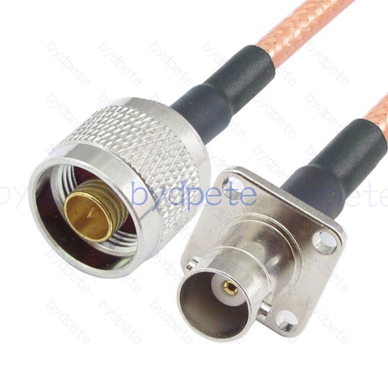BPC034N142H42 N-Type Male Plug to BNC Female 4holes panel RG-142 Coaxial Cable N Cable RG142 Assembly Coax Pigtial Jumper