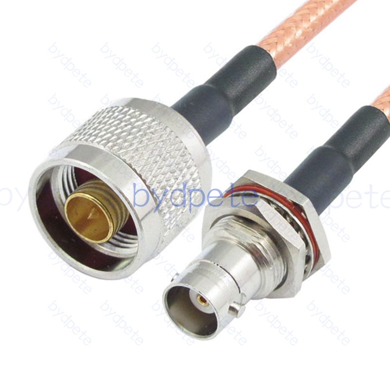 BPC034N142L2 N-Type Male Plug to BNC Female Bulkhead Waterproof RG-142 Coaxial Cable N Cable RG142 Assembly Coax Pigtial Jumper
