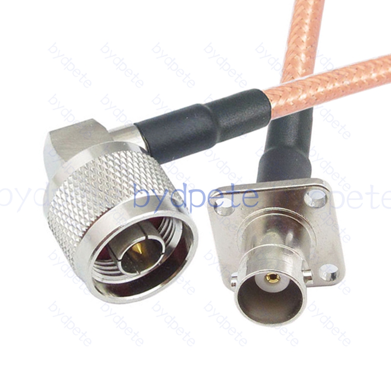 BPC034N142R1H42 N-Type Male Right Angle 90Degree Plug to BNC Female 4holes panel RG-142 Coaxial Cable N Cable RG142 Assembly Coax Pigtial Jumper