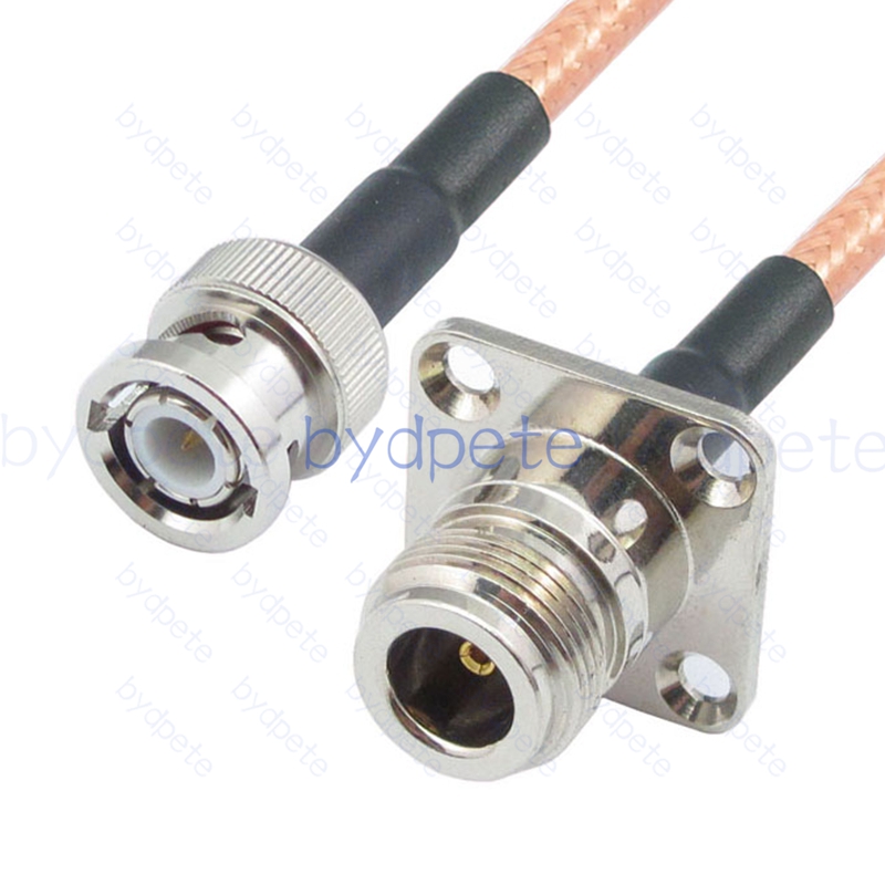 BPC035N142H41 N-Type Female 4holes panel Jack to BNC Male Plug RG-142 Coaxial Cable N Cable RG142 Assembly Coax Pigtial Jumper