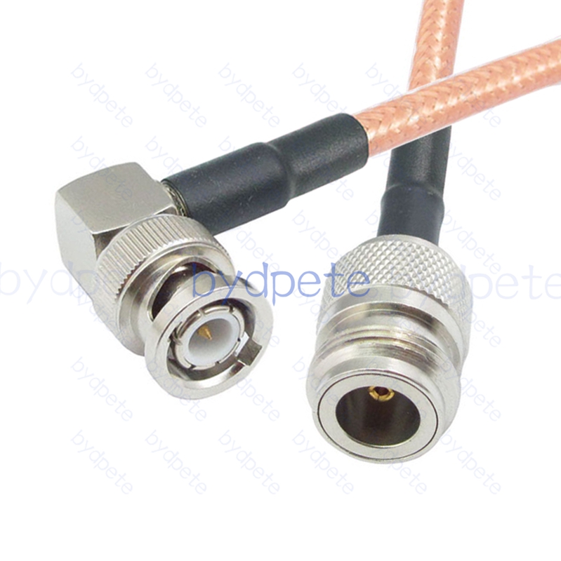 BPC035N142R2 N-Type Female Jack to BNC Male Right Angle 90Degree RG-142 Coaxial Cable N Cable RG142 Assembly Coax Pigtial Jumper