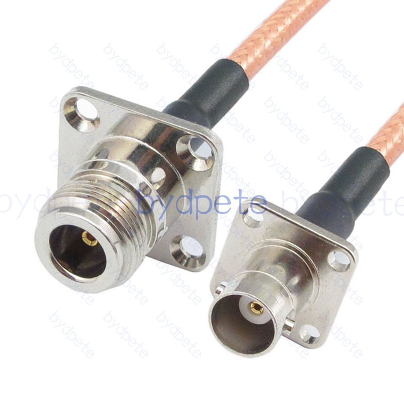 BPC036N142H4H4 N-Type Male 4holes panel Plug to BNC Female 4holes panel RG-142 Coaxial Cable N Cable RG142 Assembly Coax Pigtial Jumper