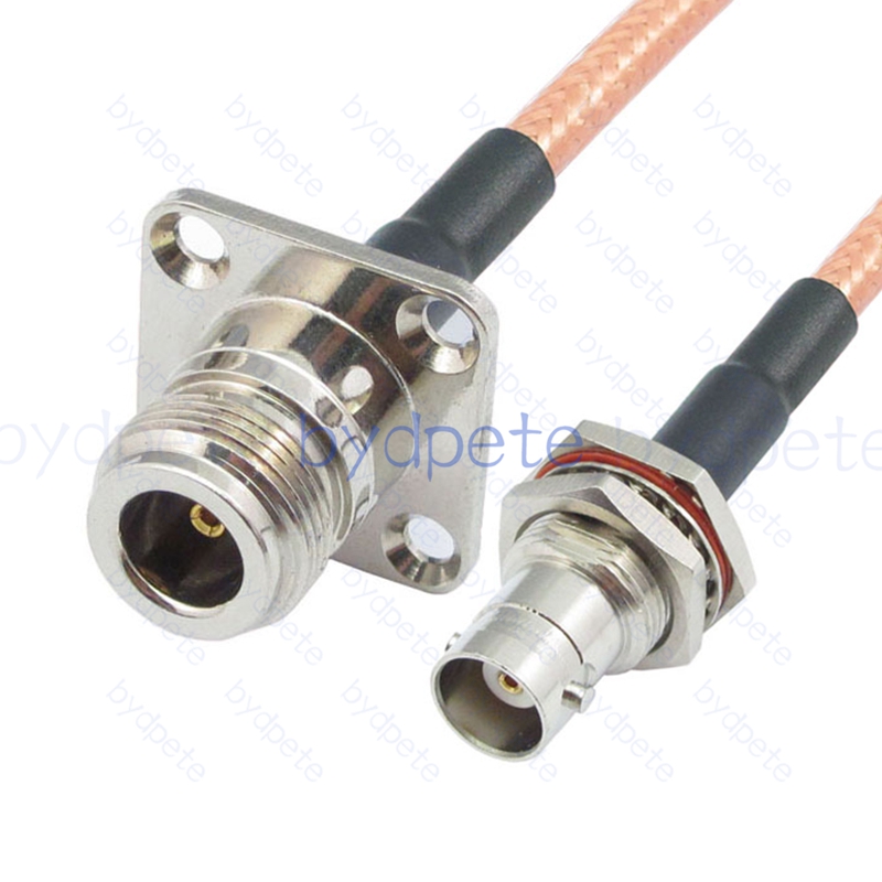 BPC036N142H4L2 N-Type Male 4holes panel Plug to BNC Female Bulkhead Waterproof RG-142 Coaxial Cable N Cable RG142 Assembly Coax Pigtial Jumper