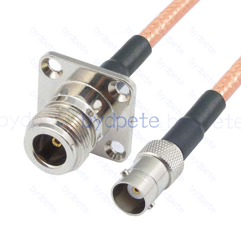 BPC036N142H4S2 N-Type Female 4holes panel Jack to BNC Female RG-142 Coaxial Cable N Cable RG142 Assembly Coax Pigtial Jumper