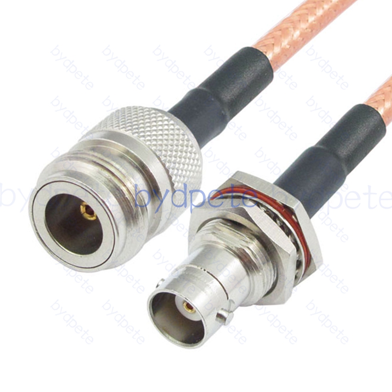 BPC036N142L2 N-Type Female Jack to BNC Female Bulkhead Waterproof RG-142 Coaxial Cable N Cable RG142 Assembly Coax Pigtial Jumper