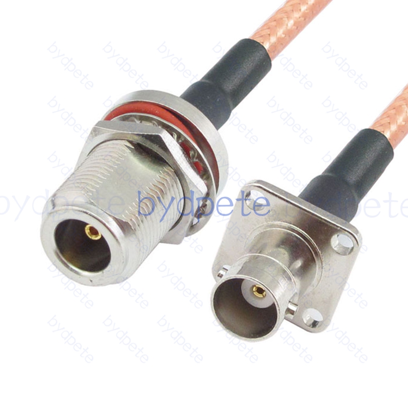 BPC036N142W1H4 N-Type Female Bulkhead Waterproof Jack to BNC Female 4holes panel RG-142 Coaxial Cable N Cable RG142 Assembly Coax Pigtial Jumper