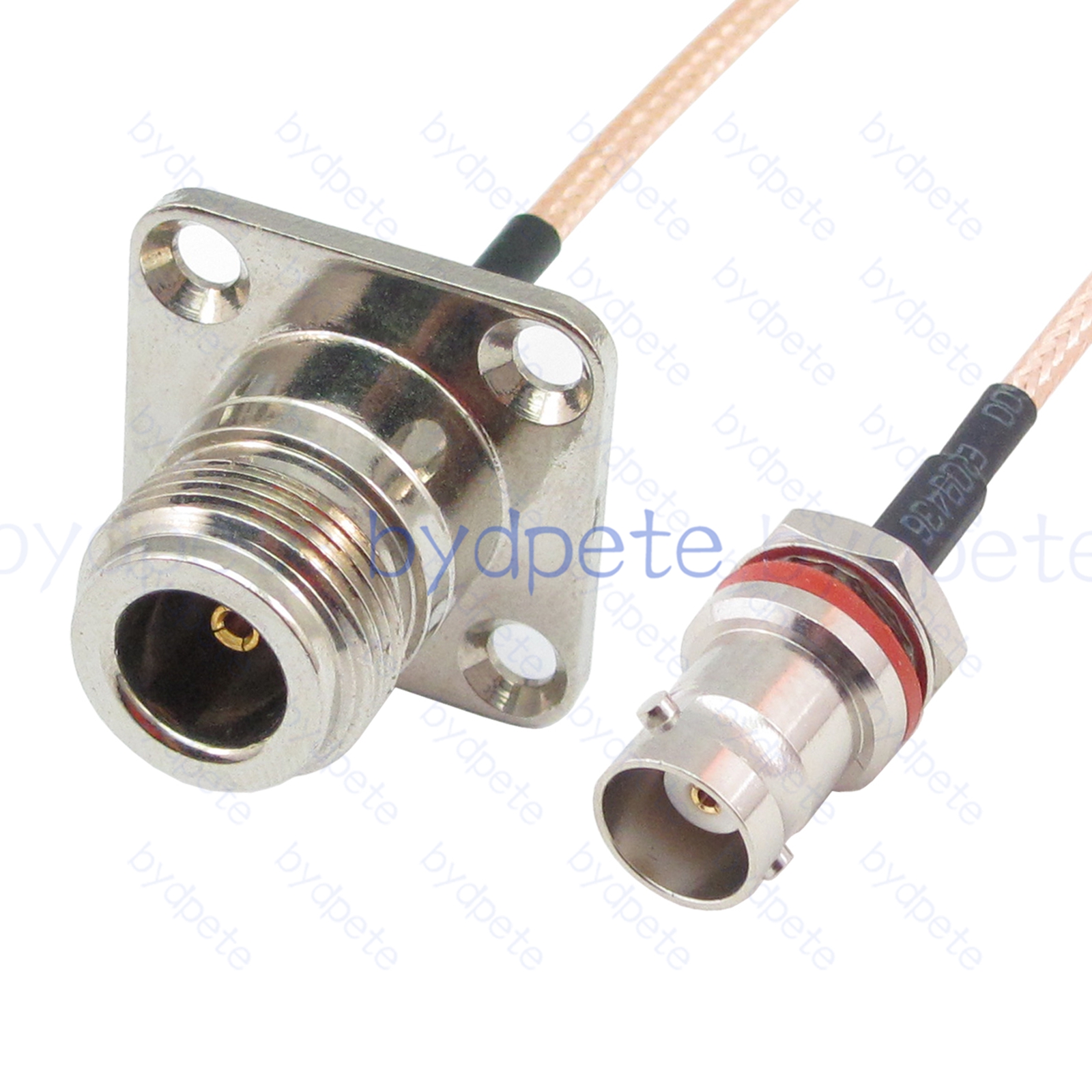 BPC036N316H4M2 N-Type Female 4holes panel jack to BNC Female Behind Nut jack RG-316 Coaxial Cable N-Type Cable RG316 Assembly Coax Pigtial Jumper