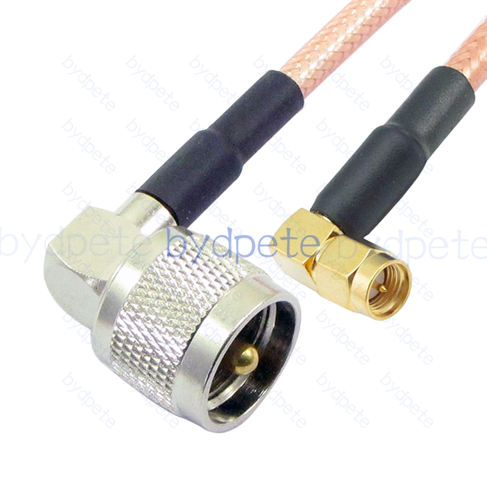 BPC041UHF142RR UHF Male Right Angle 90Degree PL259 Plug to SMA Male Right Angle 90Degree RG-142 Coaxial Cable UHF Cable RG142 Assembly Coax Pigtial Jumper