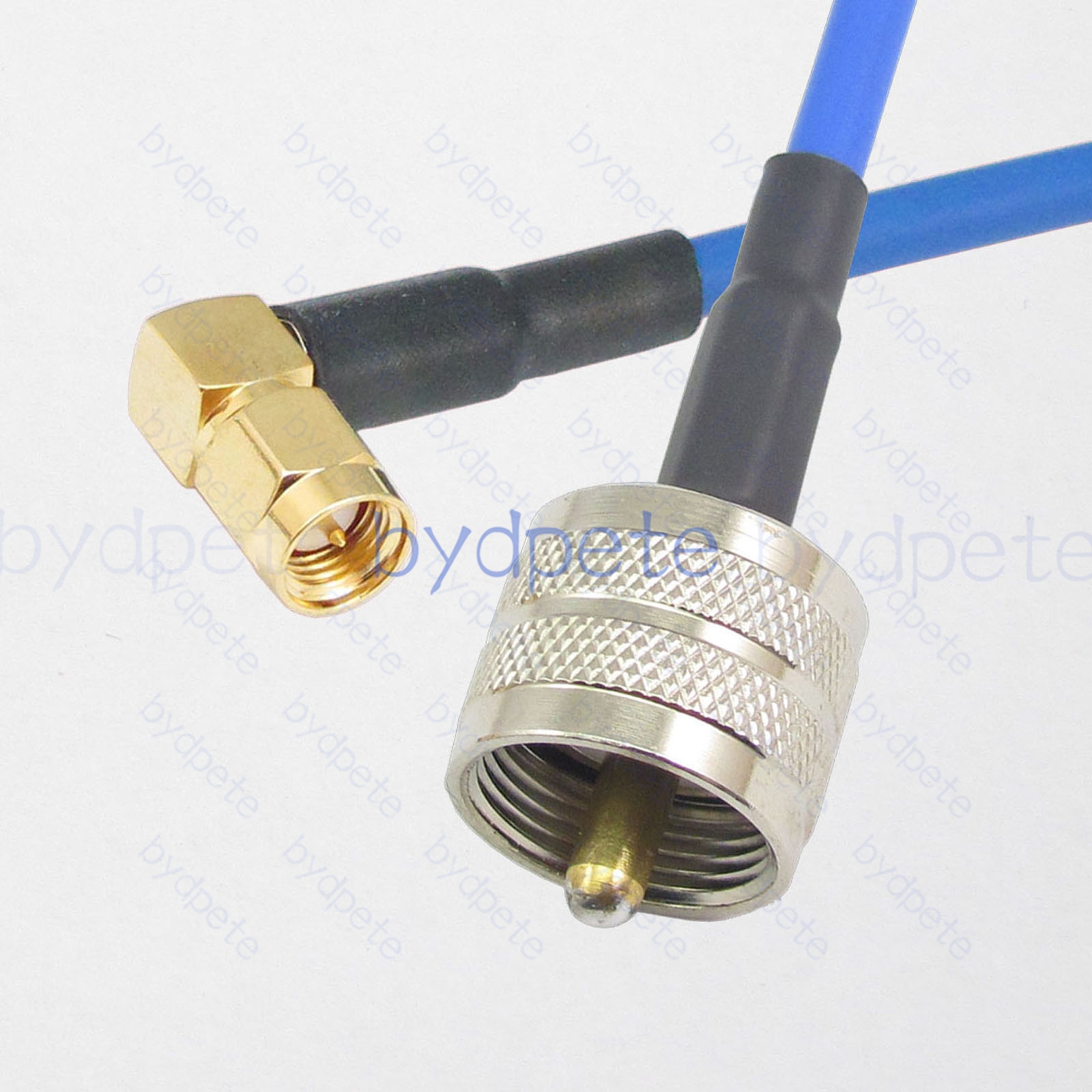 BPC041UHF402BR2 UHF Male PL259 Plug to SMA Male Right Angle 90Degree RG-402 Coaxial Cable UHF Cable RG402B Assembly Coax Semi Rigid Flexible Low Loss Cable