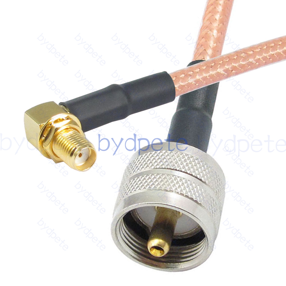 BPC042UHF142R2 UHF Male PL259 Plug to SMA Female Right Angle 90Degree RG-142 Coaxial Cable UHF Cable RG142 Assembly Coax Pigtial Jumper