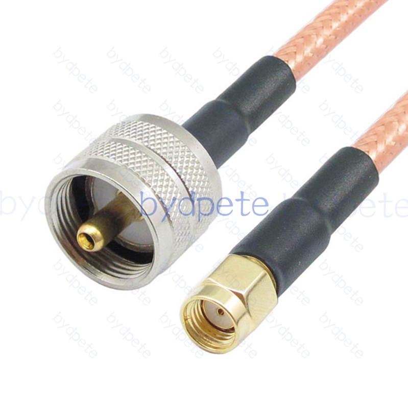 BPC043UHF142 UHF Male PL259 Plug to RPSMA Male Reverse Polarity RG-142 Coaxial Cable UHF Cable RG142 Assembly Coax Pigtial Jumper