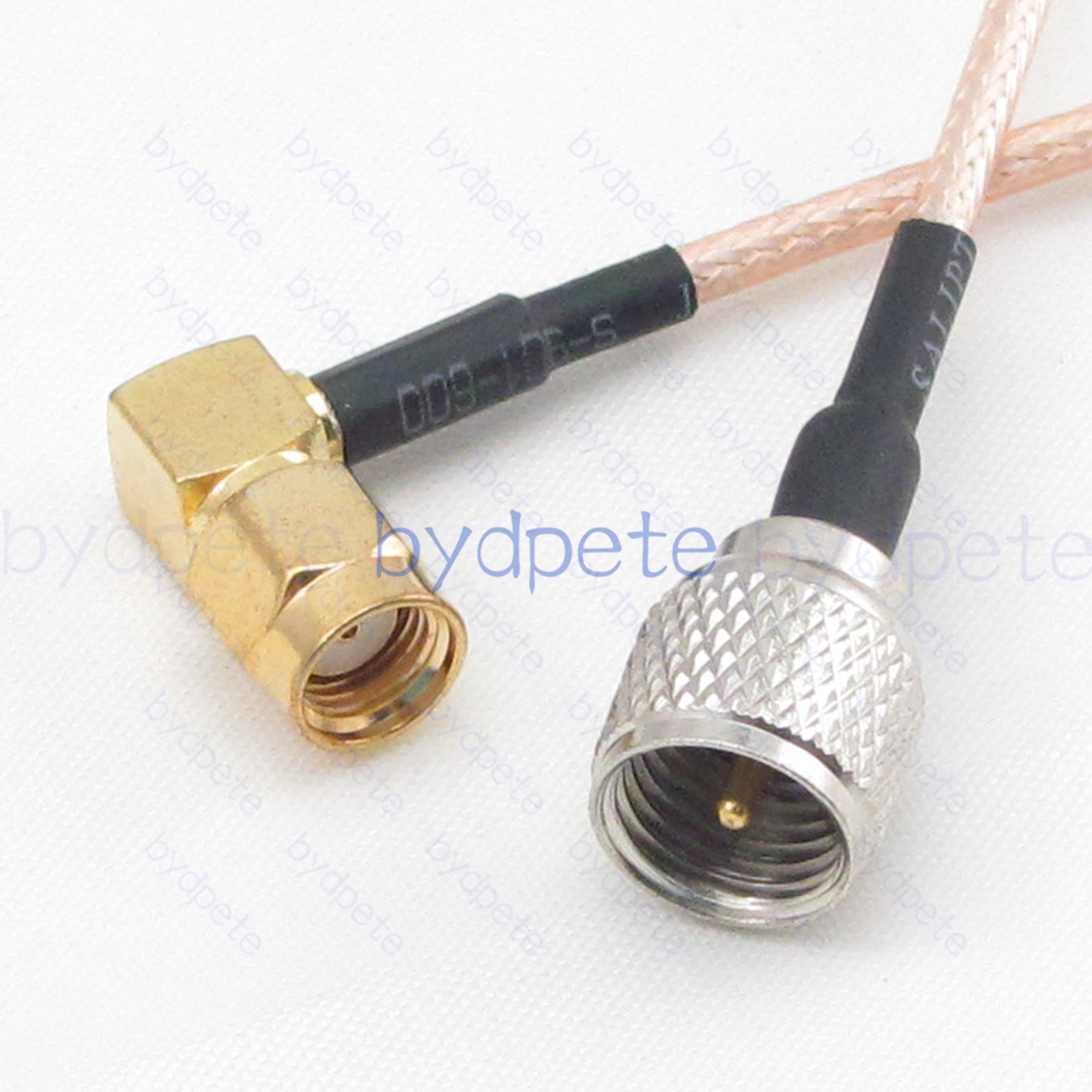 BPC043UHF316M1R2 Mini UHF Male PL259 Plug to RPSMA Male Right Angle 90Degree Reverse Polarity Plug RG-316 Coaxial Cable UHF Cable RG316 Assembly Coax Pigtial Jumper