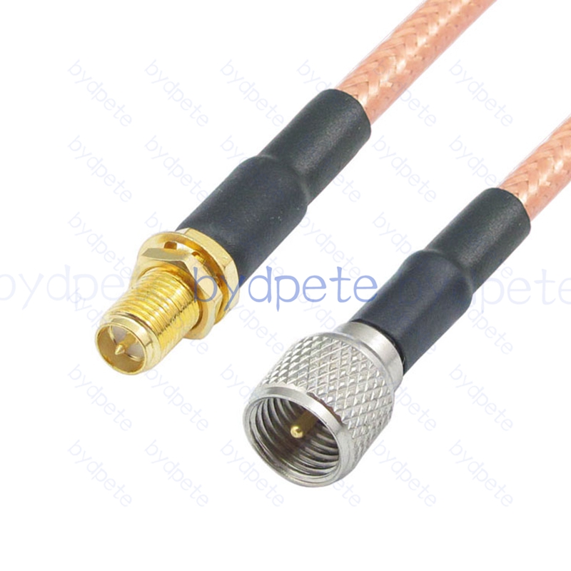 BPC044UHF142M1 Mini UHF Male PL259 Plug to RPSMA Female Reverse Polarity RG-142 Coaxial Cable UHF Cable RG142 Assembly Coax Pigtial Jumper