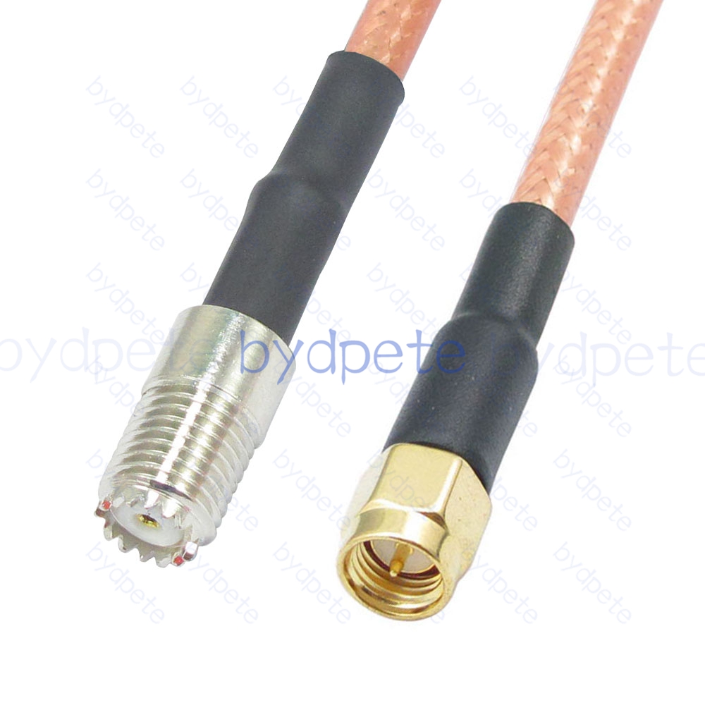 BPC045UHF142M1 Mini UHF Female SO239 Jack to SMA Male RG-142 Coaxial Cable UHF Cable RG142 Assembly Coax Pigtial Jumper