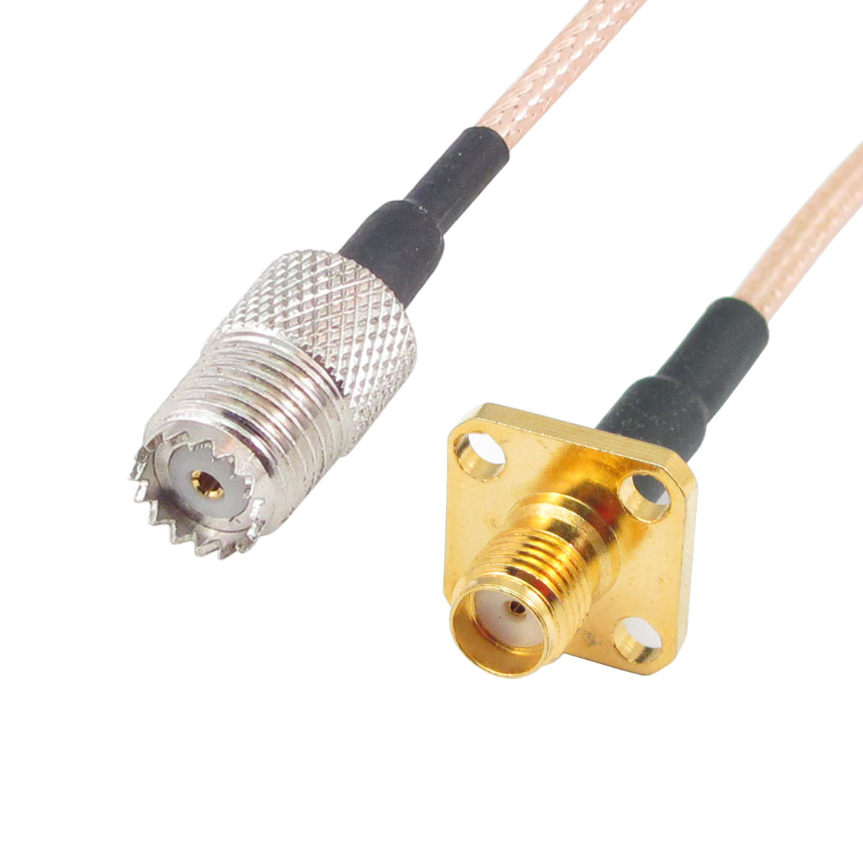 BPC046UHF316M1H4 Mini UHF Female SO239 Jack to SMA Female 4holes panel RG-316 Coaxial Cable UHF Cable RG316 Assembly Coax Pigtial Jumper