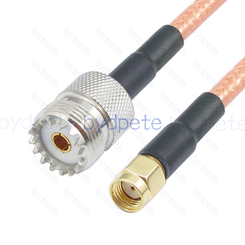 BPC047UHF142 UHF Female SO239 Jack to RPSMA Male Reverse Polarity RG-142 Coaxial Cable UHF Cable RG142 Assembly Coax Pigtial Jumper