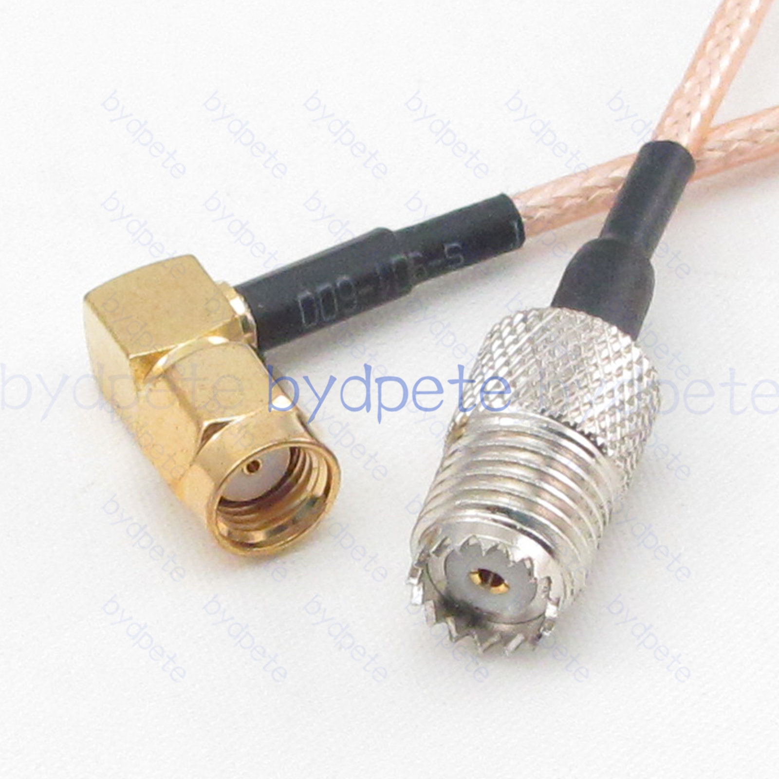 BPC047UHF316M1R2 Mini UHF Female SO239 Jack to RPSMA Male Right Angle 90Degree Reverse Polarity RG-316 Coaxial Cable UHF Cable RG316 Assembly Coax Pigtial Jumper