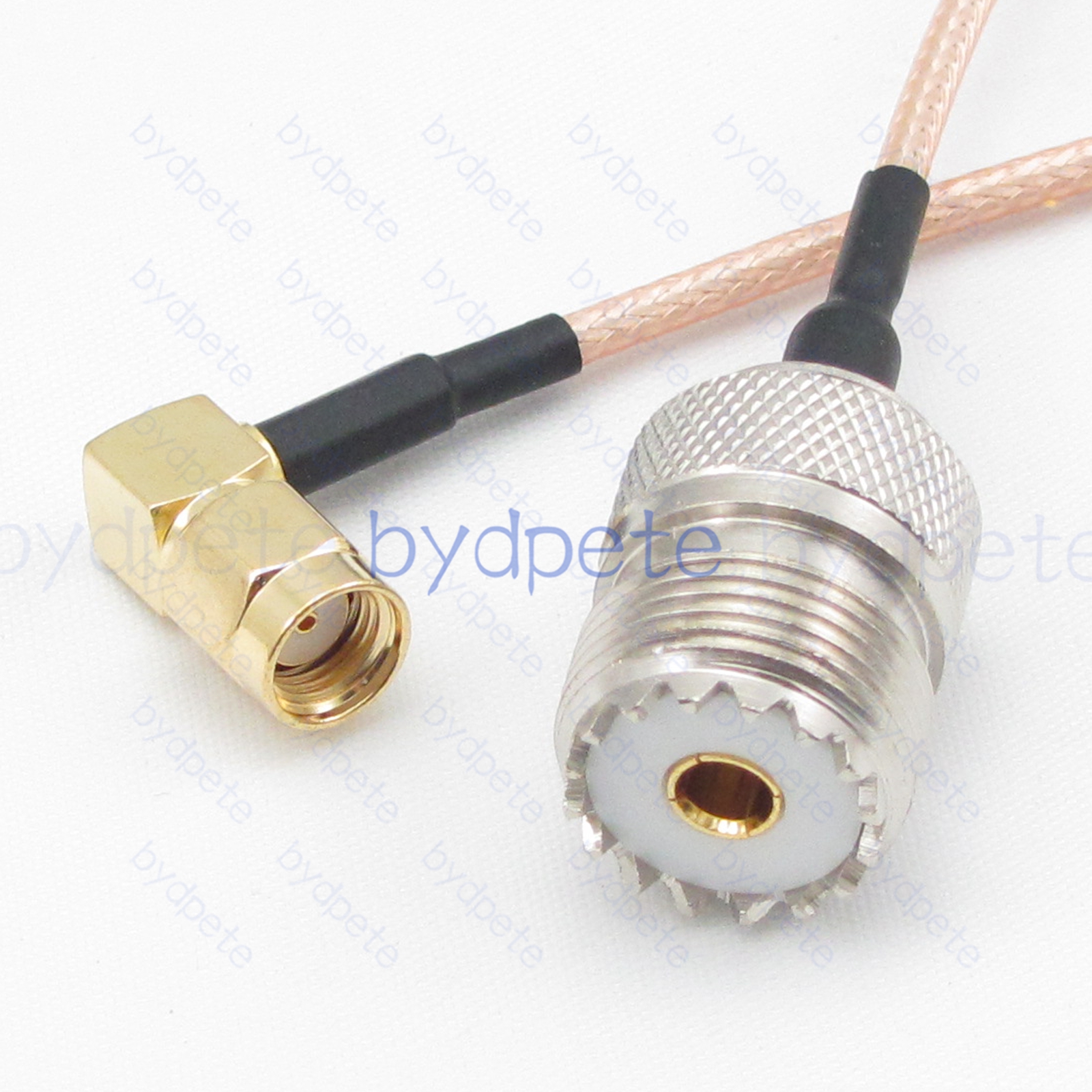 BPC047UHF316R2 UHF Female SO239 Jack to RPSMA Male Right Angle 90Degree Reverse Polarity RG-316 Coaxial Cable UHF Cable RG316 Assembly Coax Pigtial Jumper