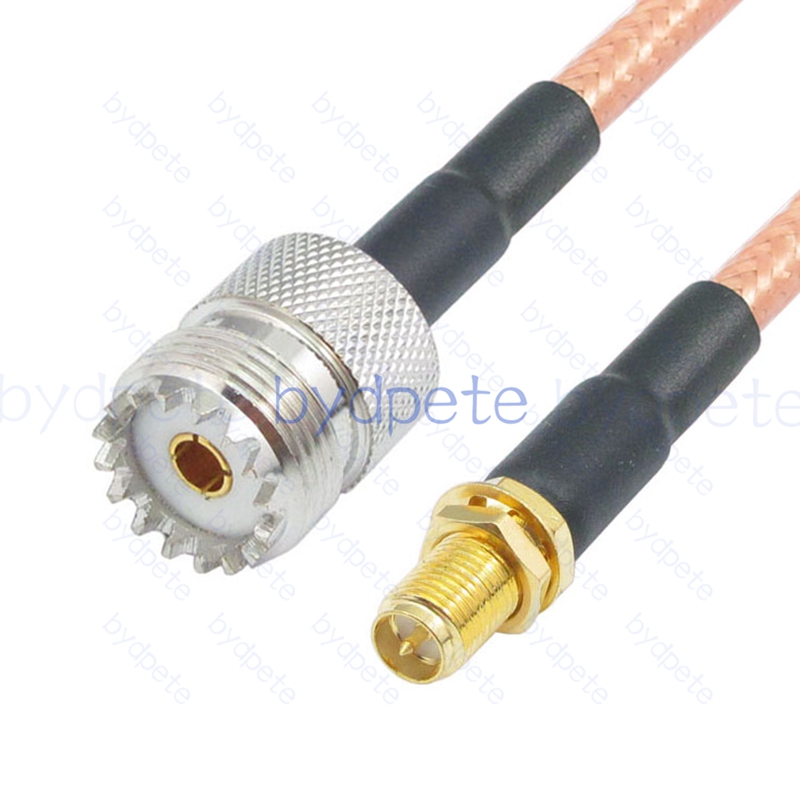 BPC048UHF142 UHF Female SO239 Jack to RPSMA Female Reverse Polarity RG-142 Coaxial Cable UHF Cable RG142 Assembly Coax Pigtial Jumper