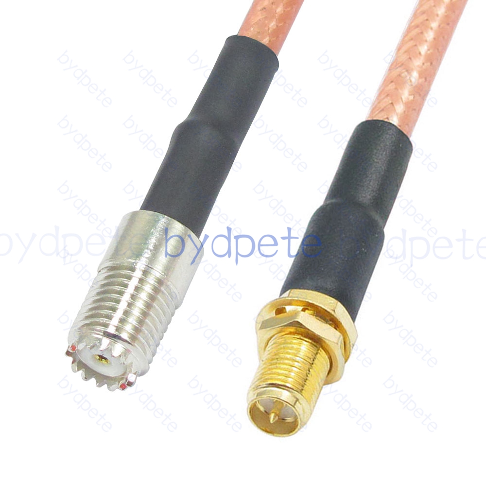 BPC048UHF142M1 Mini UHF Female SO239 Jack to RPSMA Female Reverse Polarity RG-142 Coaxial Cable UHF Cable RG142 Assembly Coax Pigtial Jumper